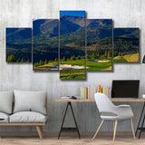 Moonlight Basin Golf Club, The Reserve Course Hole 11, Big Sky, Montana, Golf Art Print, 5 Panels Canvas Prints Wall Art