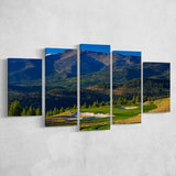 Moonlight Basin Golf Club, The Reserve Course Hole 11, Big Sky, Montana, Golf Art Print, 5 Panels Canvas Prints Wall Art
