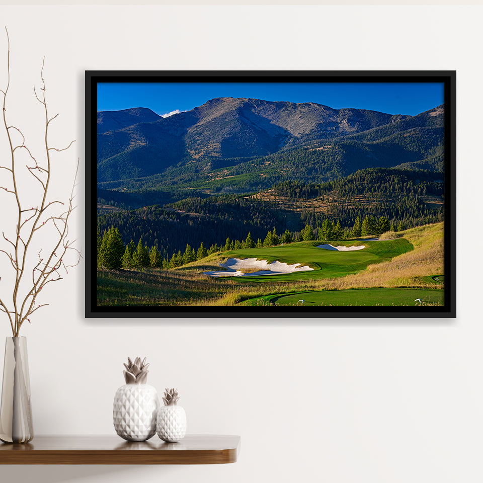 Moonlight Basin Golf Club, The Reserve Course Hole 11, Big Sky, Montana, Framed Canvas Prints Wall Art Decor, Floating Frame