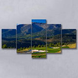 Moonlight Basin Golf Club, The Reserve Course Hole 11, Big Sky, Montana, Golf Art Print, 5 Panels Canvas Prints Wall Art