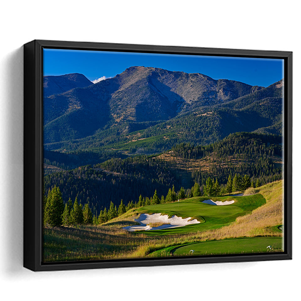 Moonlight Basin Golf Club, The Reserve Course Hole 11, Big Sky, Montana, Framed Canvas Prints Wall Art Decor, Floating Frame