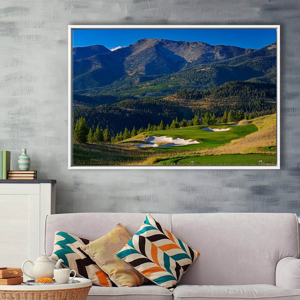 Moonlight Basin Golf Club, The Reserve Course Hole 11, Big Sky, Montana, Framed Canvas Prints Wall Art Decor, Floating Frame