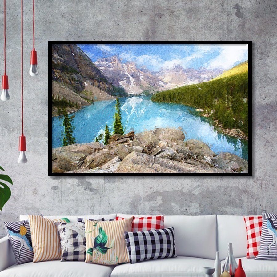 Moraine Lake Framed Art Prints Wall Decor - Painting Prints, Framed Picture, Home Decor