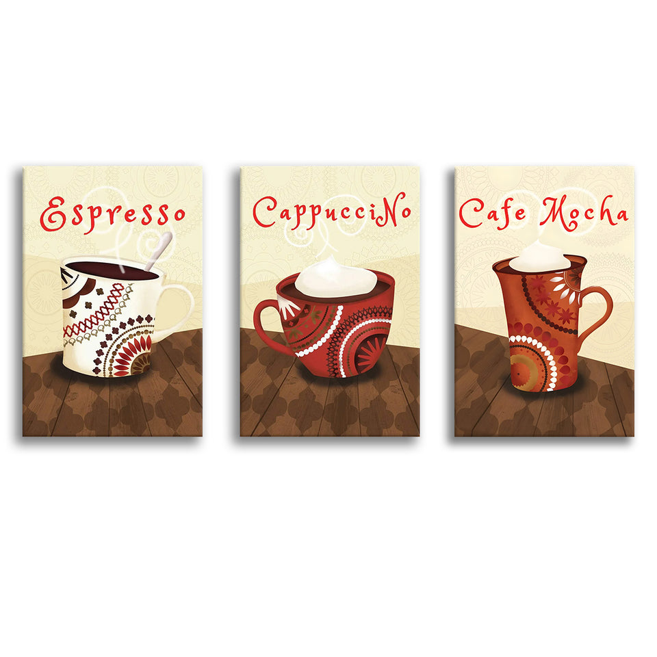 Morning Coffee Canvas Set of 3 Piece Canvas Prints Wall Art Decor