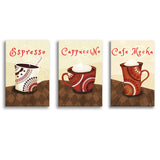 Morning Coffee Canvas Set of 3 Piece Canvas Prints Wall Art Decor