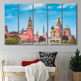 Moscow Skyline, Moscow 5 Panels B,Large Canvas,Canvas Prints Wall Art Home Decor