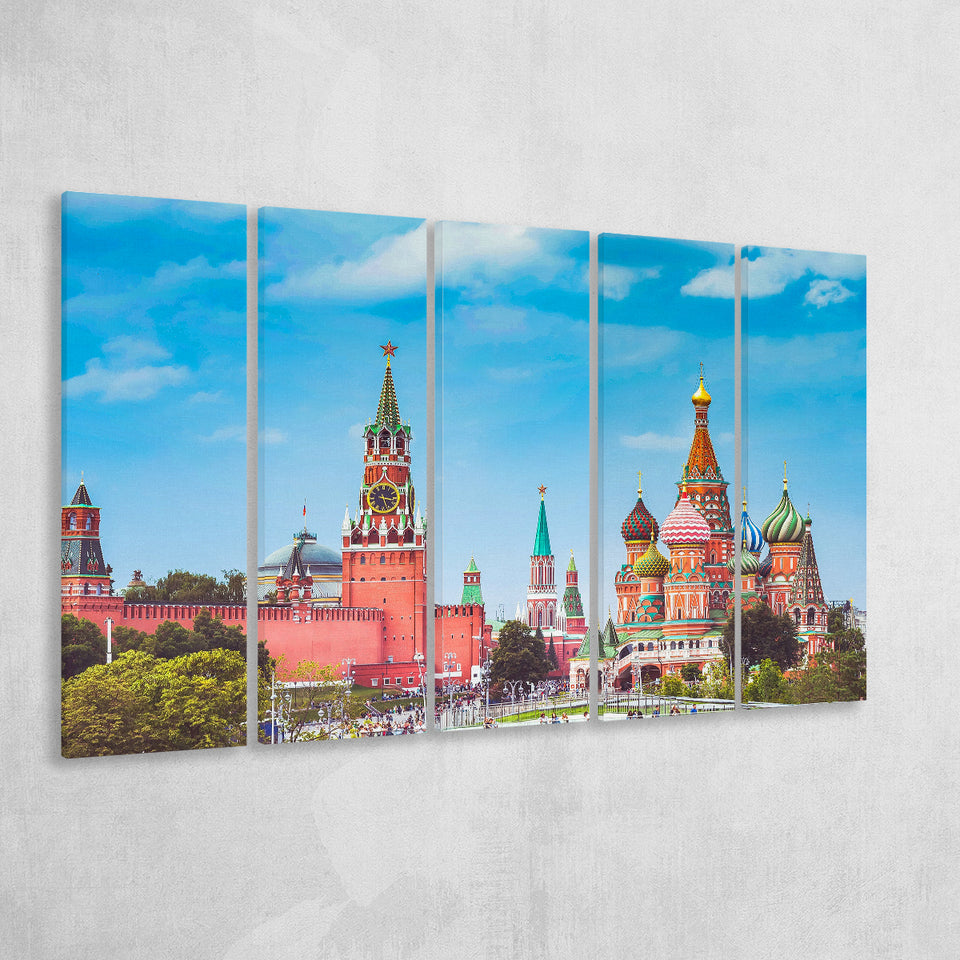 Moscow Skyline, Moscow 5 Panels B,Large Canvas,Canvas Prints Wall Art Home Decor