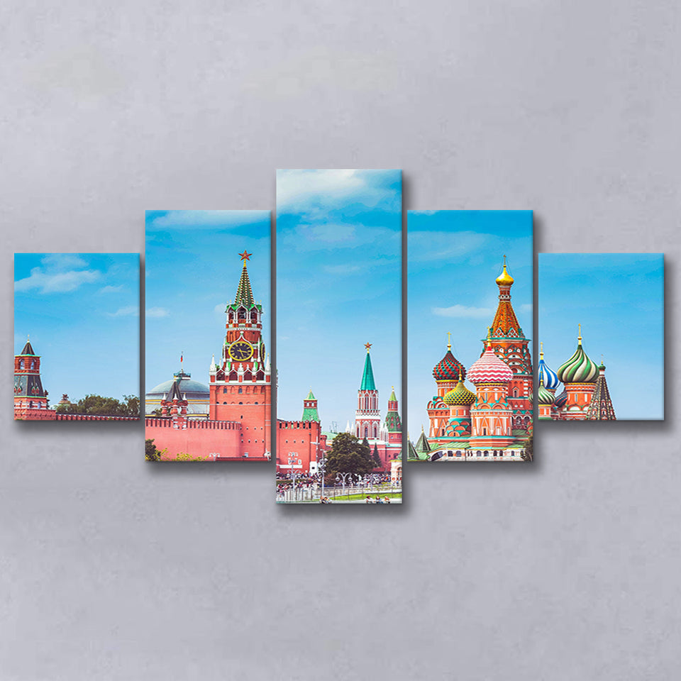 Moscow Skyline, Moscow Multi Panels,Canvas Prints Wall Art Home Decor