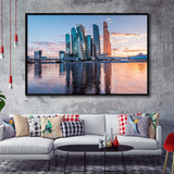 Moscow, Moscow Framed Canvas Prints Wall Art Decor, Black Floating Frame