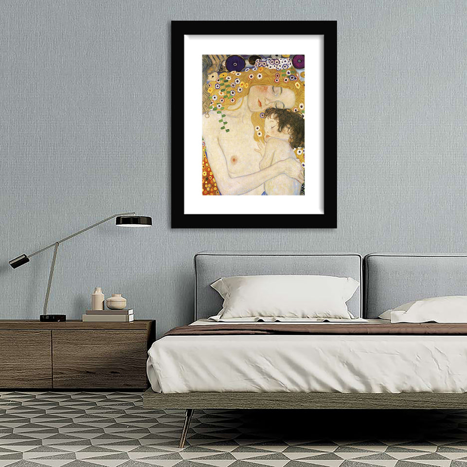 Mother and child detail from the three ages of woman_Gustav Klimt-Art Print,Frame Art,Plexiglass Cover