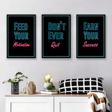 Motivation Wall Art Set of 3 Piece Canvas Prints Wall Art Decor