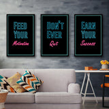 Motivation Wall Art Set of 3 Piece Canvas Prints Wall Art Decor