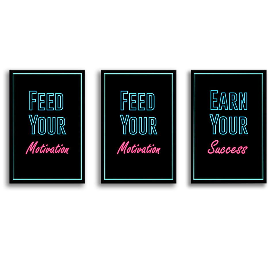 Motivation Wall Art Set of 3 Piece Canvas Prints Wall Art Decor