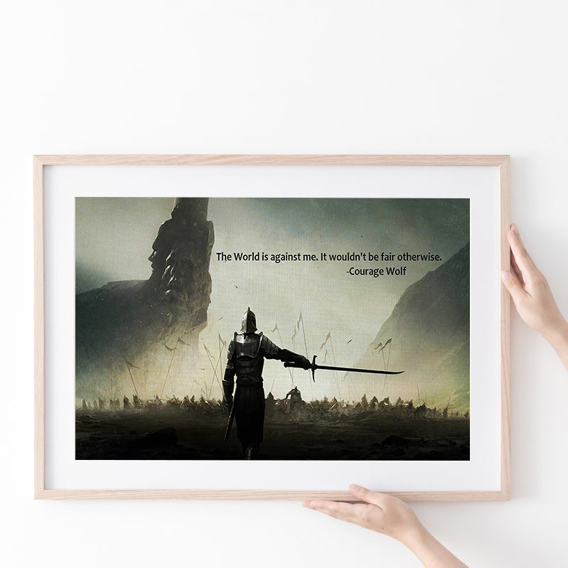 Motivational Art Canvas A Warrior Holding A Sword Motivational, Poster Art, Poster Print Wall Art Decor