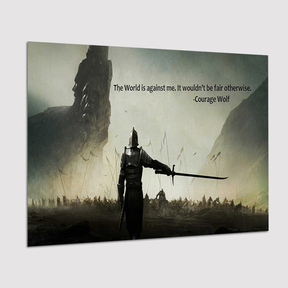 Motivational Art Canvas A Warrior Holding A Sword Motivational, Poster Art, Poster Print Wall Art Decor