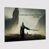 Motivational Art Canvas A Warrior Holding A Sword Motivational, Poster Art, Poster Print Wall Art Decor