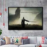 Motivational Art Canvas A Warrior Holding A Sword Motivational, Framed Art Prints Wall Art Decor, Framed Picture