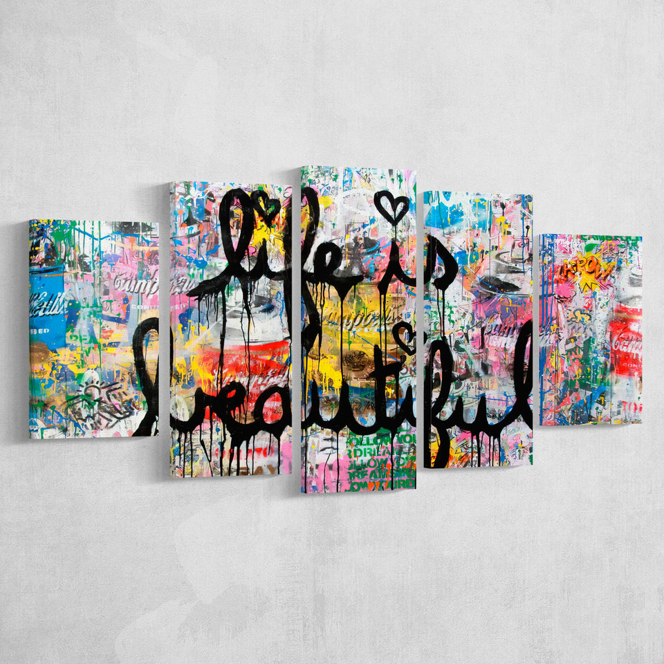 Motivational Canvas Life Is Beautiful Large Large Canvas Prints Multi Panels Wall Art Prints Home Decor