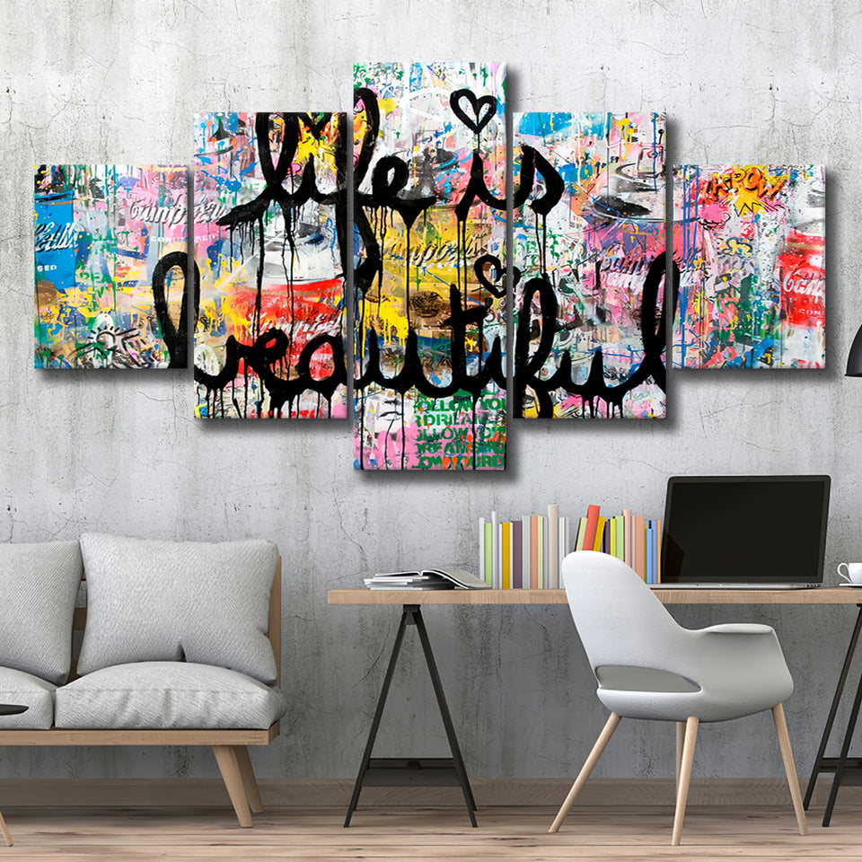 Motivational Canvas Life Is Beautiful Large Large Canvas Prints Multi Panels Wall Art Prints Home Decor