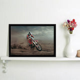 Motocross Between Octopus Framed Canvas Wall Art - Framed Prints, Canvas Prints, Prints for Sale, Canvas Painting