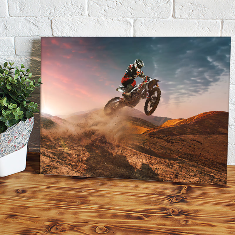 Motocross Jumping The Dunes Canvas Wall Art - Canvas Prints, Prints for Sale, Canvas Painting, Canvas On Sale