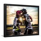 Motocross Love Art, Motocross Gift Framed Art Prints Wall Art Decor,Black Frame, Ready to hang
