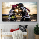 Motocross Love Canvas Art, Motocross Gift 5 Panels B,Large Canvas,Canvas Prints Wall Art Home Decor