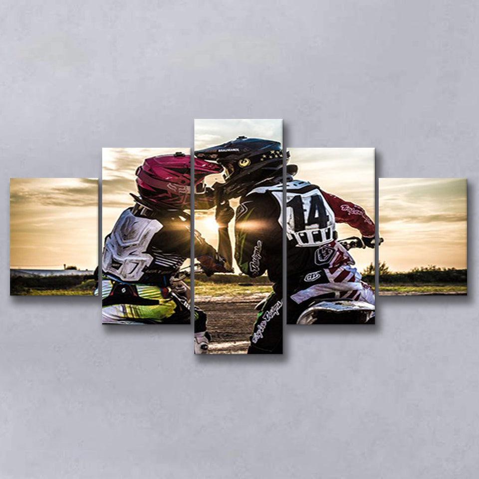 Motocross Love Canvas Art, Motocross Gift Multi Panels,Canvas Prints Wall Art Home Decor