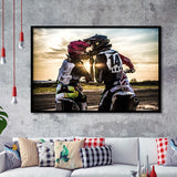 Motocross Love Art, Motocross Gift Framed Art Prints Wall Art Decor,Black Frame, Ready to hang