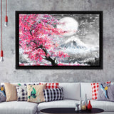 Mount Fuji Cherry Blossom Landscape Japan Framed Canvas Prints - Painting Canvas, Art Prints,  Wall Art, Home Decor, For Sale