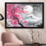 Mount Fuji Cherry Blossom Landscape Japan Framed Canvas Prints - Painting Canvas, Art Prints,  Wall Art, Home Decor, For Sale
