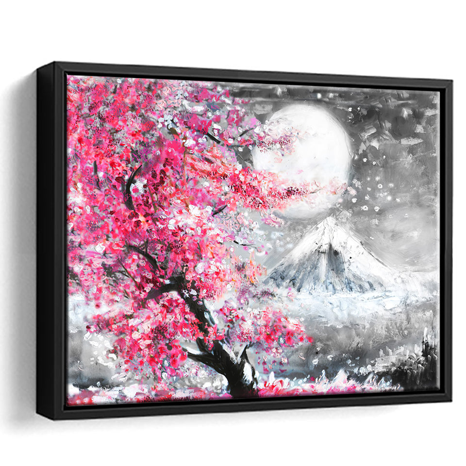 Mount Fuji Cherry Blossom Landscape Japan Framed Canvas Prints - Painting Canvas, Art Prints,  Wall Art, Home Decor, For Sale