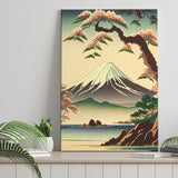 Mount Fuji Retro Art Print ,City Art Print, Large Canvas, Canvas Print Wall Art Home Decor