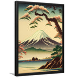 Mount Fuji Retro Art Print, City Art Print, Framed Art Print Wall Art Home Decor, Framed Picture