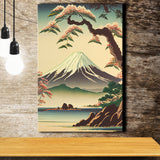 Mount Fuji Retro Art Print ,City Art Print, Large Canvas, Canvas Print Wall Art Home Decor