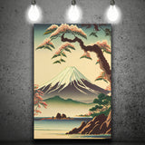 Mount Fuji Retro Art Print ,City Art Print, Large Canvas, Canvas Print Wall Art Home Decor