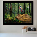 Mountain Bike, Dirt Bike Wall Decor Framed Art Prints Wall Art Decor,Black Frame, Ready to hang