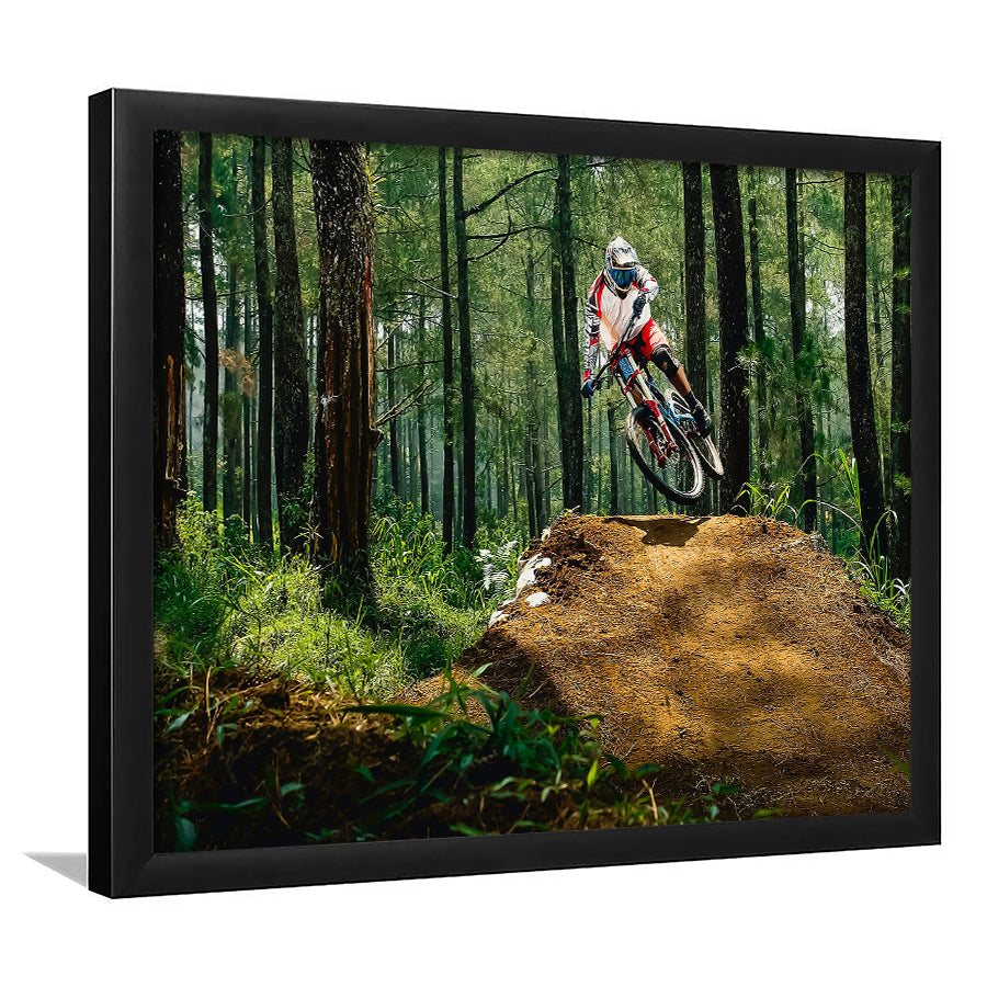 Mountain Bike, Dirt Bike Wall Decor Framed Art Prints Wall Art Decor,Black Frame, Ready to hang