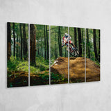 Mountain Bike, Dirt Bike Wall Decor 5 Panels B,Large Canvas,Canvas Prints Wall Art Home Decor