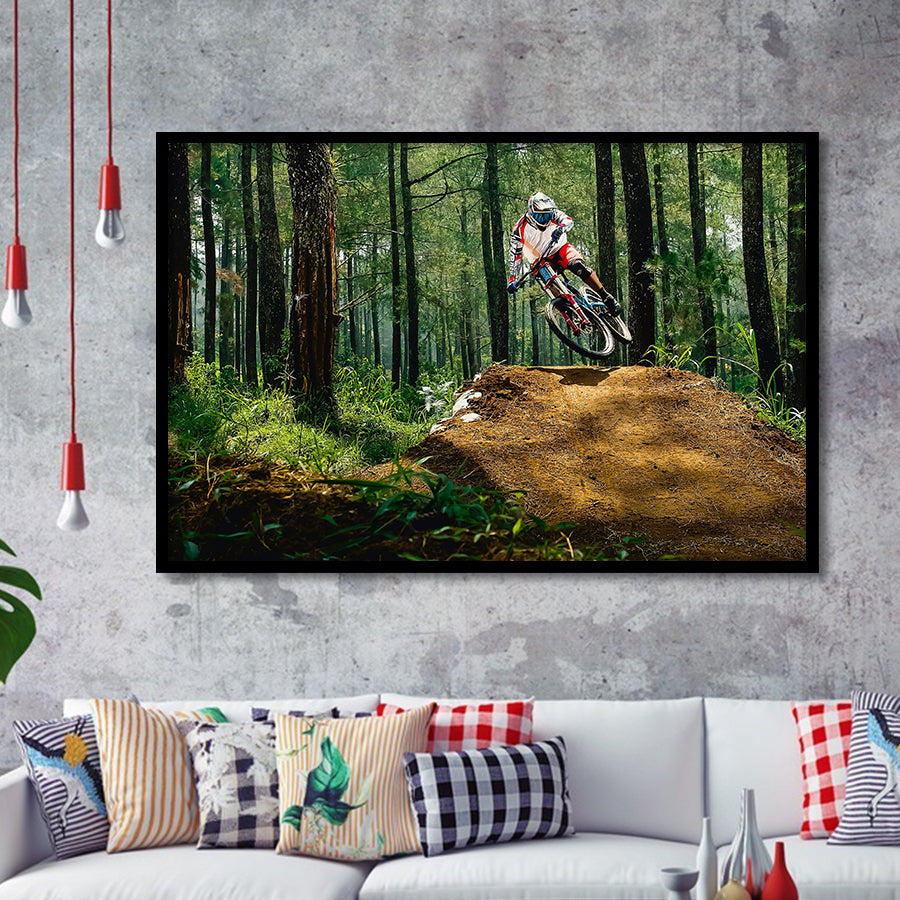 Mountain Bike, Dirt Bike Wall Decor Framed Art Prints Wall Art Decor,B – UnixCanvas