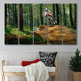 Mountain Bike, Dirt Bike Wall Decor 5 Panels B,Large Canvas,Canvas Prints Wall Art Home Decor