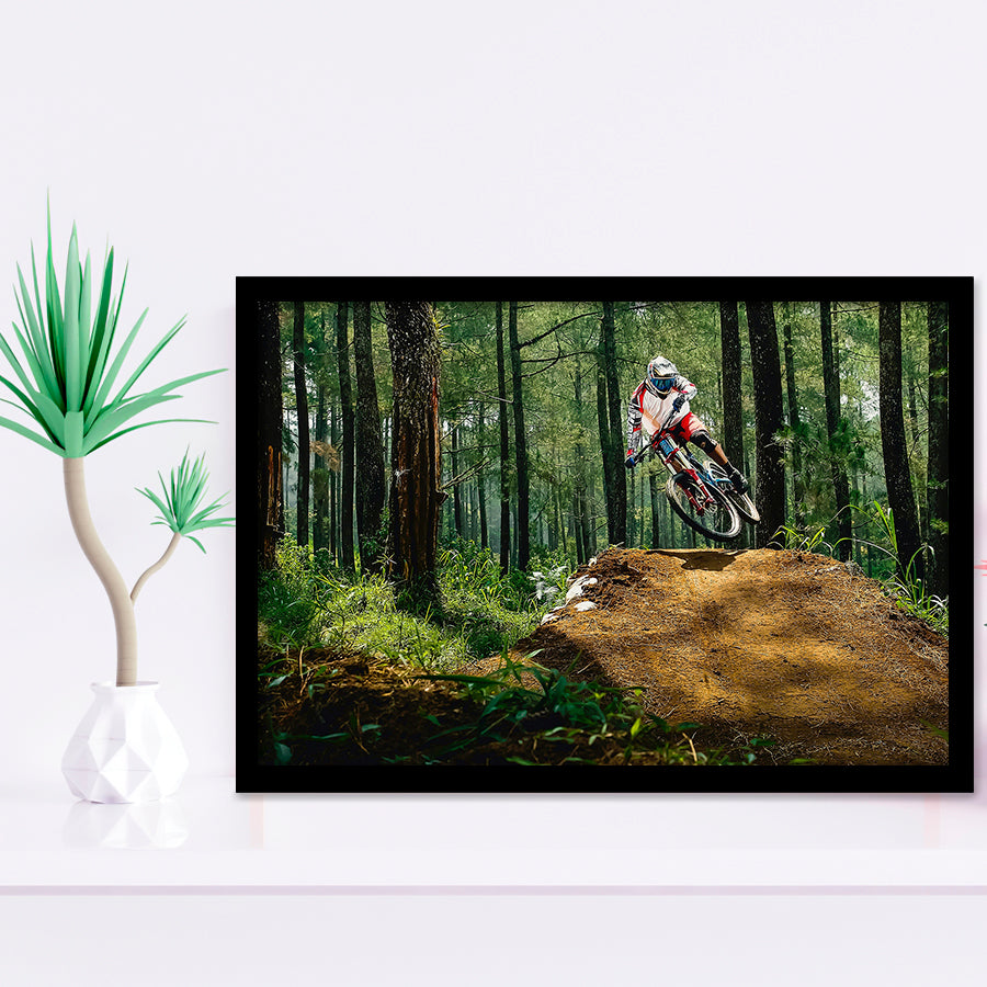 Mountain Bike, Dirt Bike Wall Decor Framed Art Prints Wall Art Decor,Black Frame, Ready to hang
