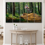 Mountain Bike, Dirt Bike Wall Decor 5 Panels B,Large Canvas,Canvas Prints Wall Art Home Decor