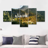 Mountain Forest Trees In Germany 5 Pieces Canvas Prints Wall Art - Painting Canvas, Multi Panel, Wall Decor, Canvas Art