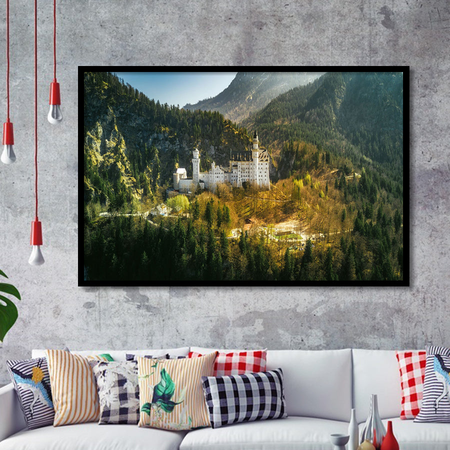 Mountain Forest Trees In Germany Framed Art Prints Wall Decor - Painting Prints, Wall Art, Framed Picture, Black Frame