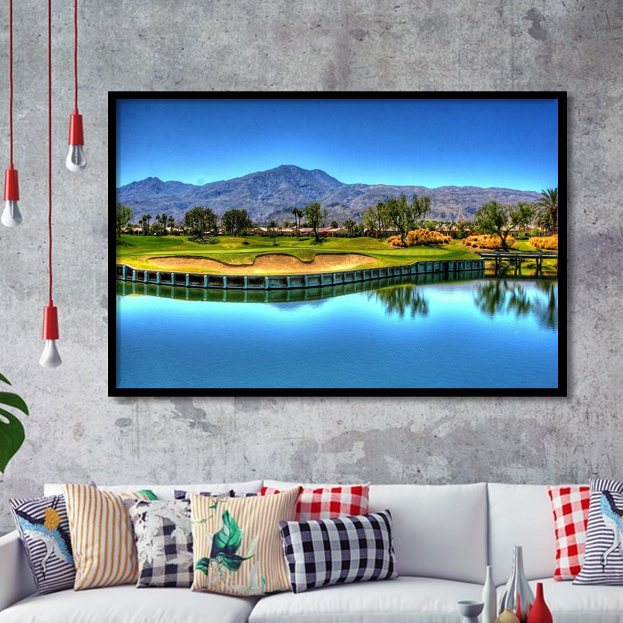Mountain Golf Course Framed Art Prints Wall Decor - Painting Art, Black Frame, Home Decor, Prints for Sale