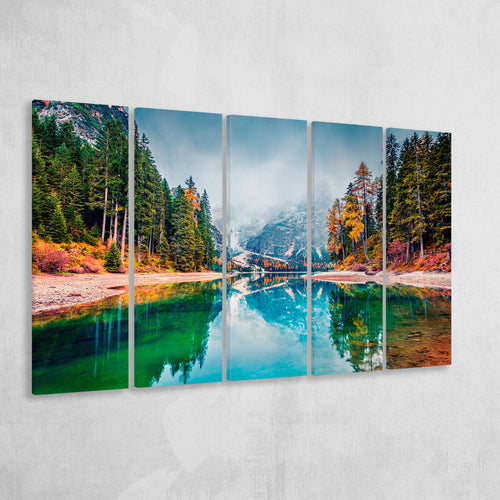 Mountain Lake Fog Mountain Extra Large Canvas Prints Multi Panels B Wall Art Prints Home Decor