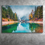 Mountain Lake Fog Mountain Landscape Canvas Prints Wall Art Home Decor - Painting Canvas, Ready to hang