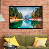 Mountain Lake Fog Mountain Framed Art Prints Wall Decor - Painting Art,Framed Picture,For Sale, Ready to hang