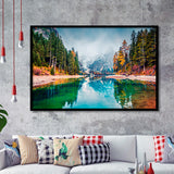 Mountain Lake Fog Mountain Framed Art Prints Wall Decor - Painting Art,Framed Picture,For Sale, Ready to hang